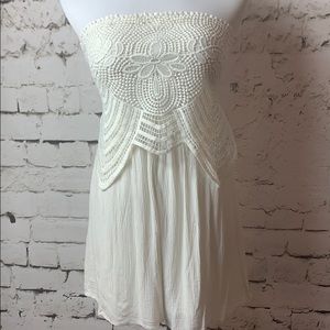 Xhilaration Crochet Lace Strapless Romper XS